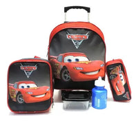 Kit Mochila Carros Relâmpago Mc Queen M Rodinha + Lancheira - proprio