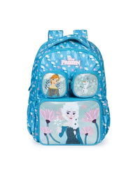 Mochila Escolar Feminina Frozen Bloom Azul Claro