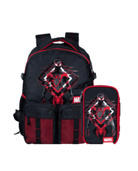 Kit Mochila Escolar Masculina Homem Aranha Com Estojo Preto